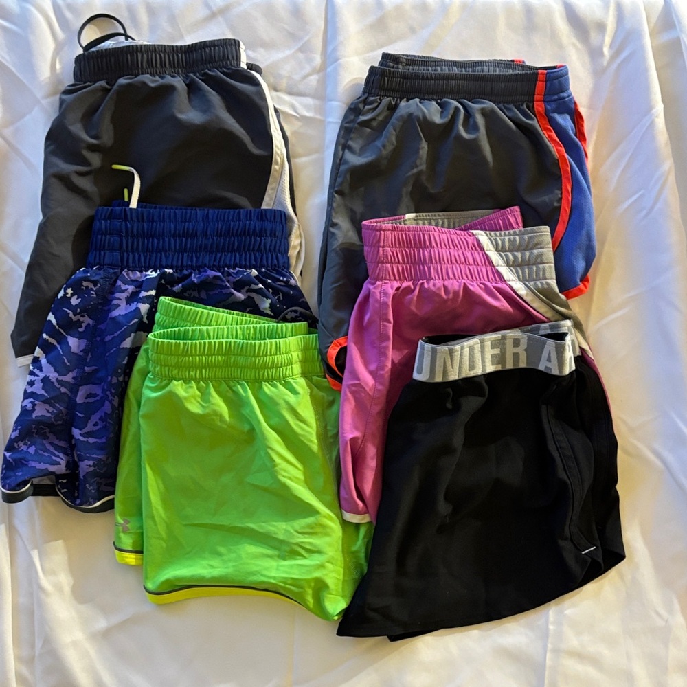 Under Armour Athletic Shorts Collection - Neon Green, Pink, Blue, Black